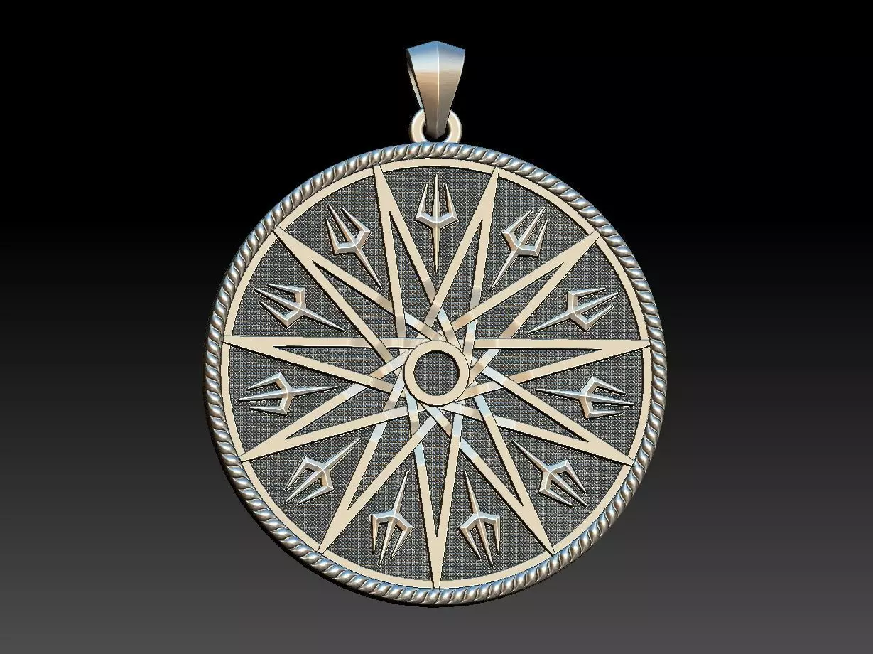 Trident Mandala 3D print model_0