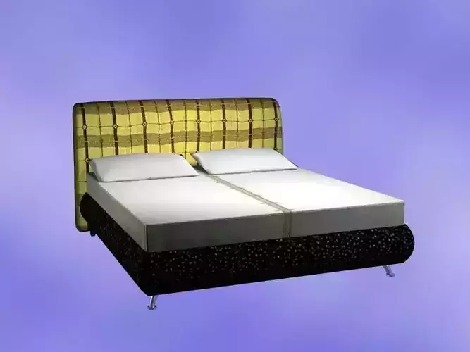 Bed Model with checkered pattern 3D model