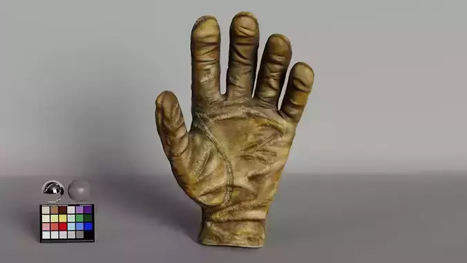 Old leather Gloves-Maya Scene