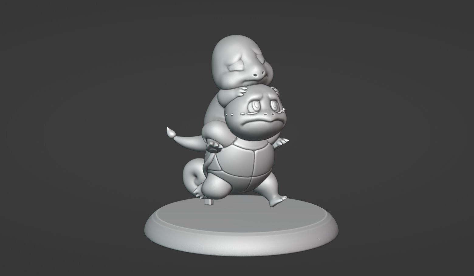 Squirtle helping Charmander - 3D print 3D print model_4