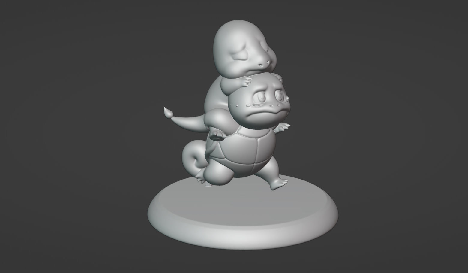 Squirtle helping Charmander - 3D print 3D print model_8