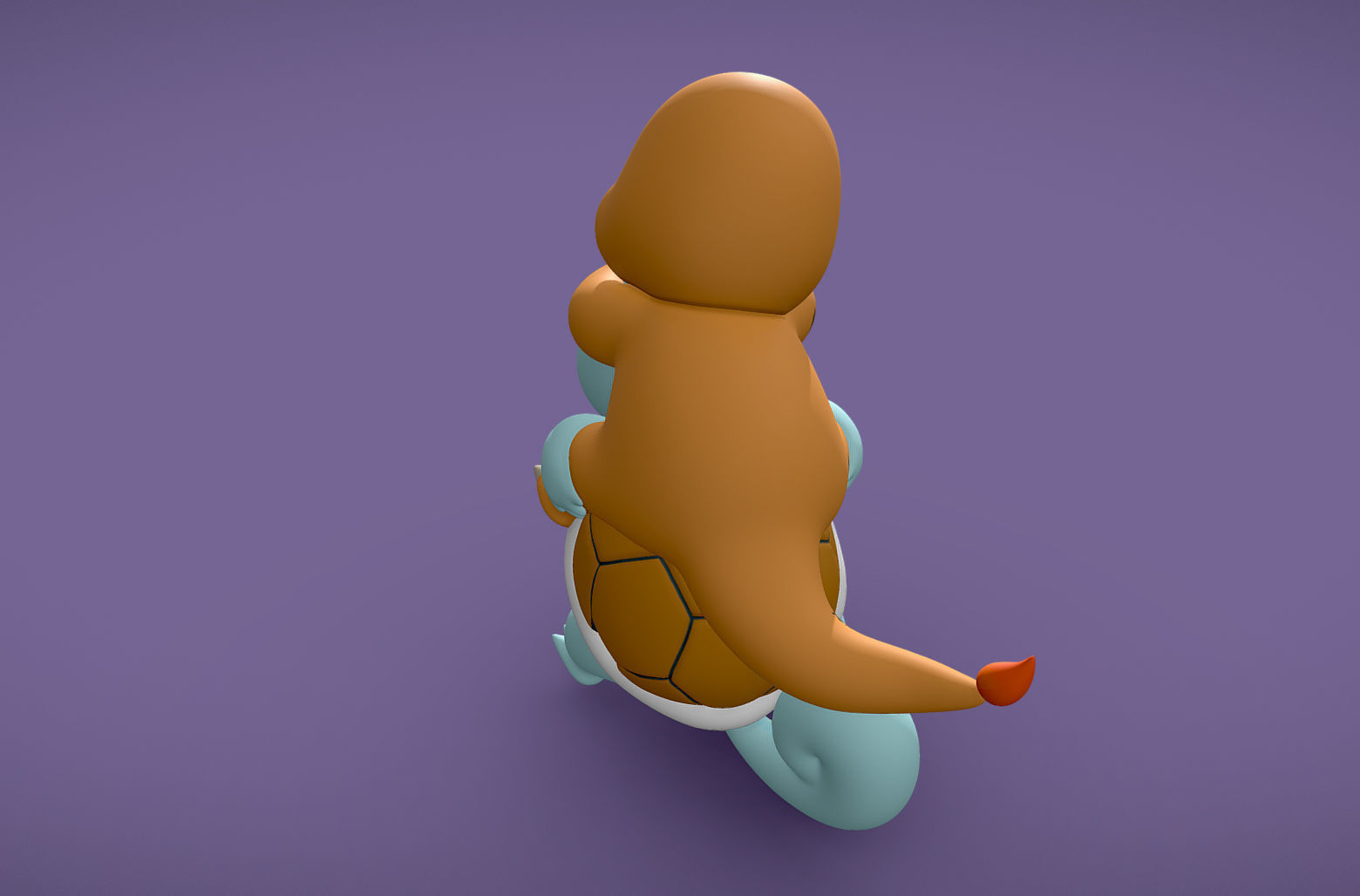 Squirtle helping Charmander - 3D print 3D print model_3