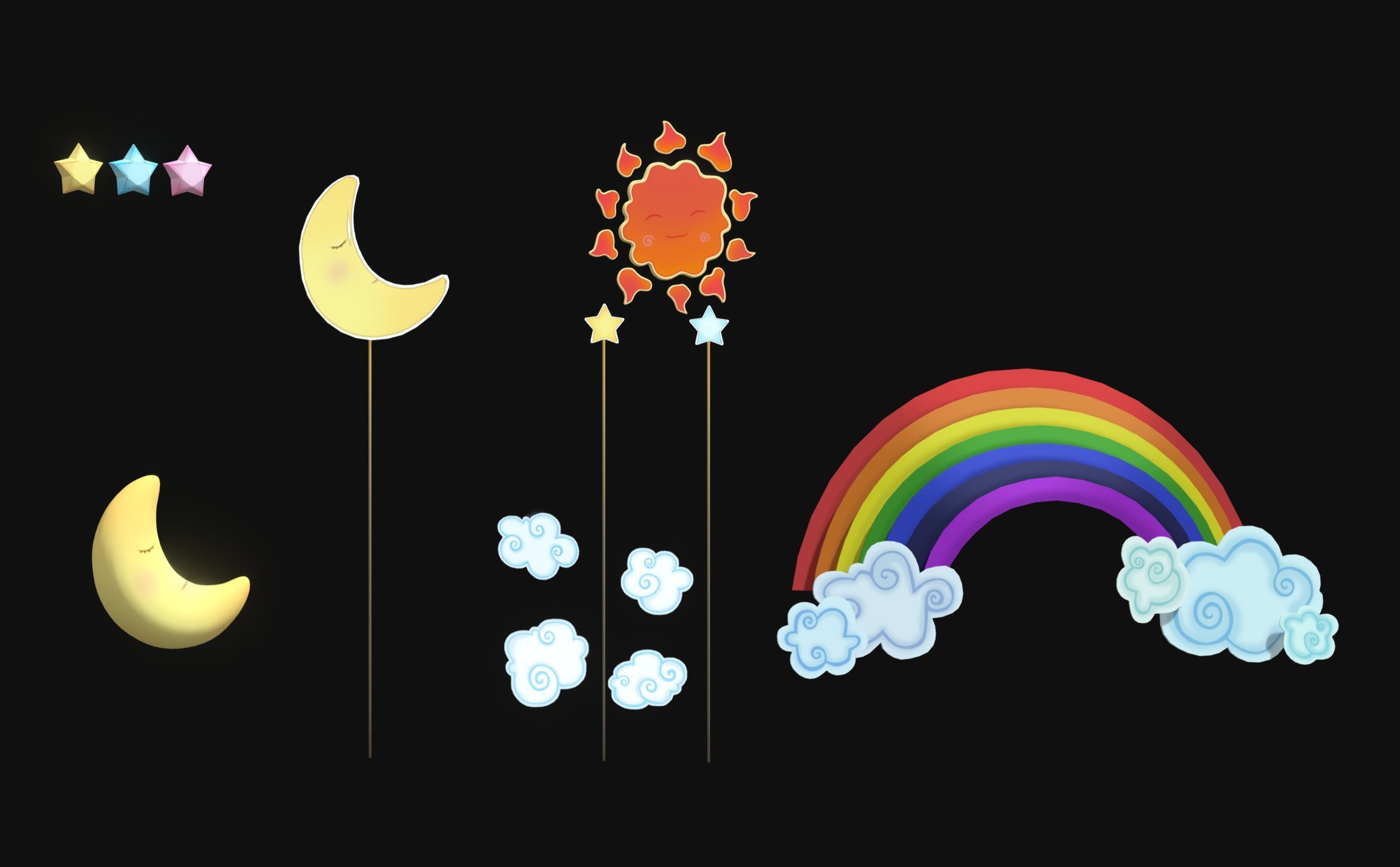 sky board element 3D model_1