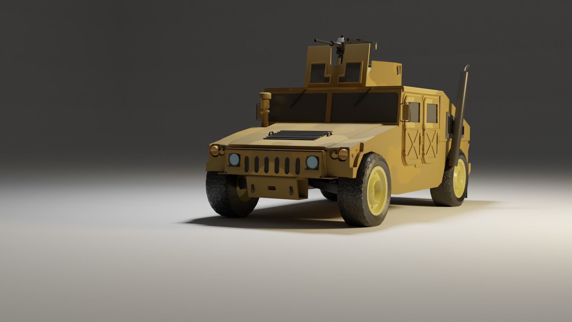 Humvee Desert Storm 3D Model Low-poly 3D model_4