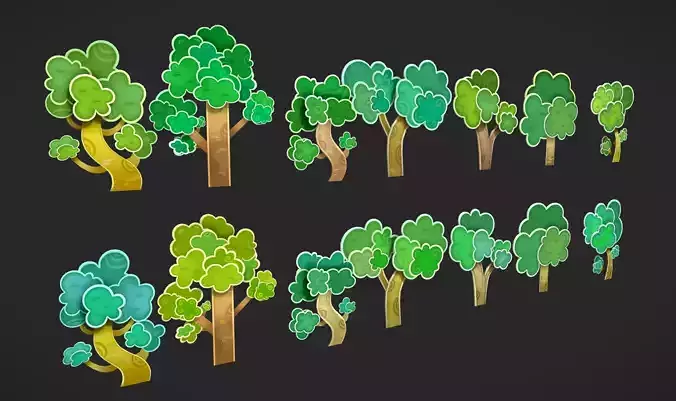 board tree Low-poly 3D model