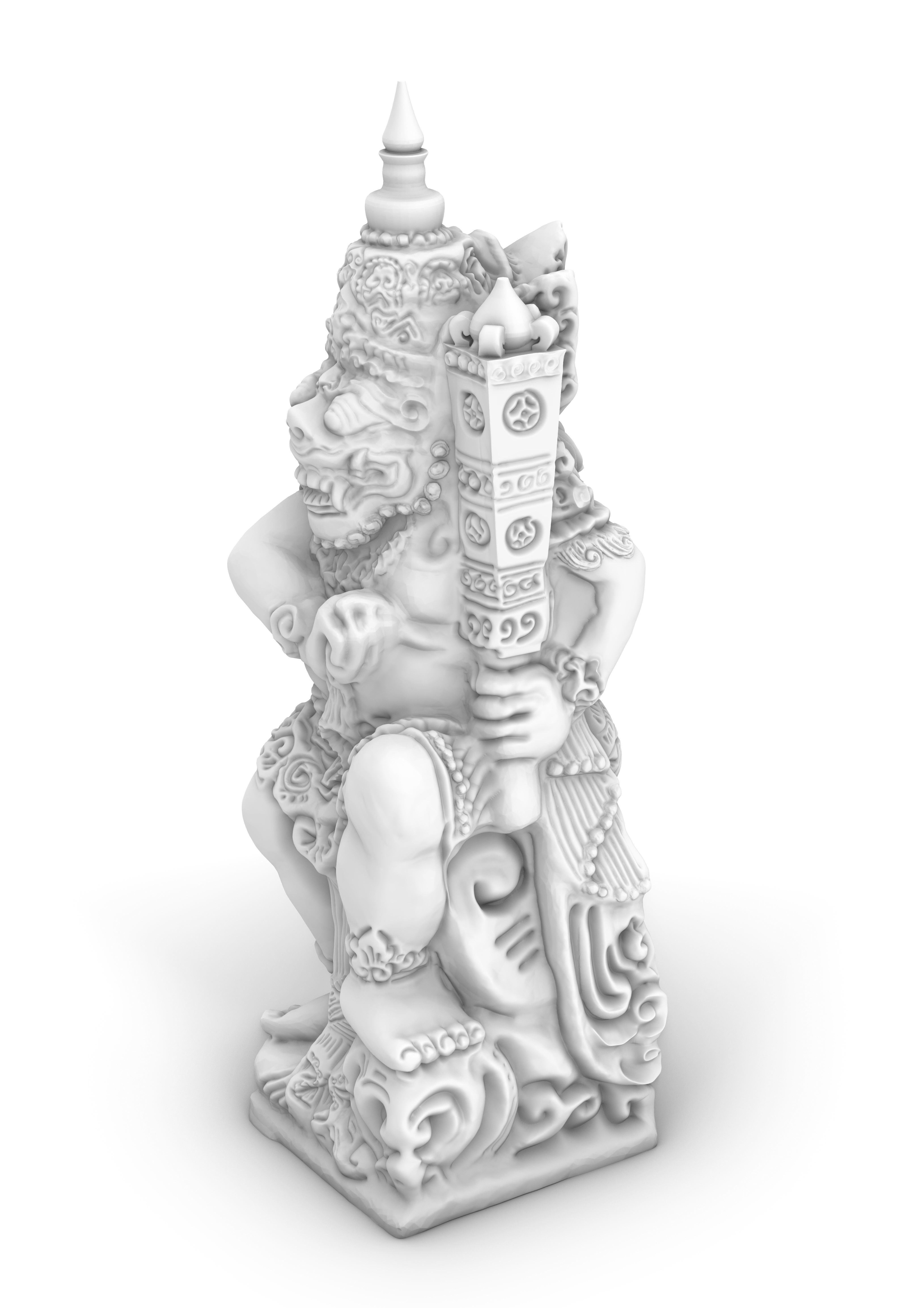 Dvarapala statue of deity 3D print model_2
