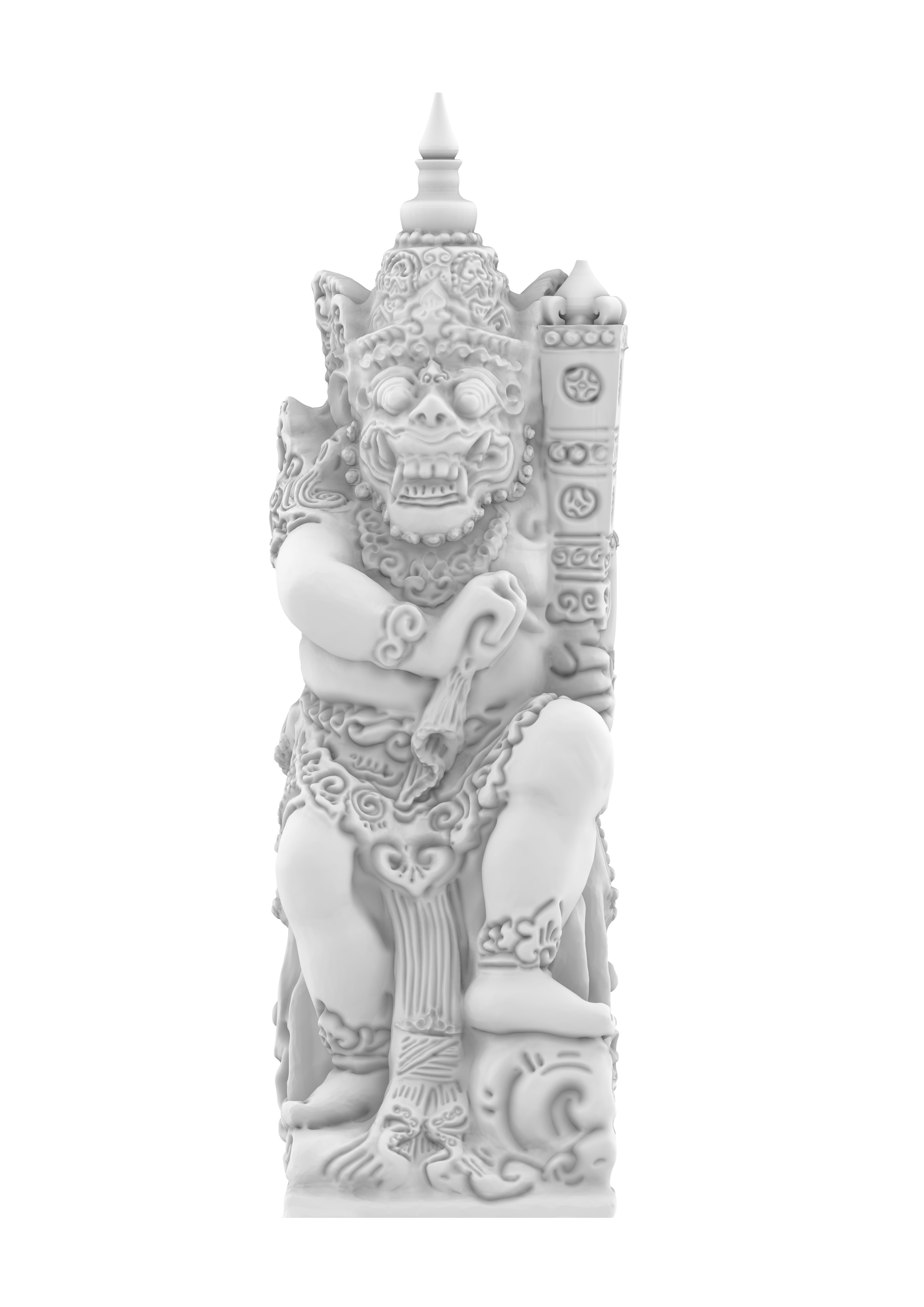 Dvarapala statue of deity 3D print model_1