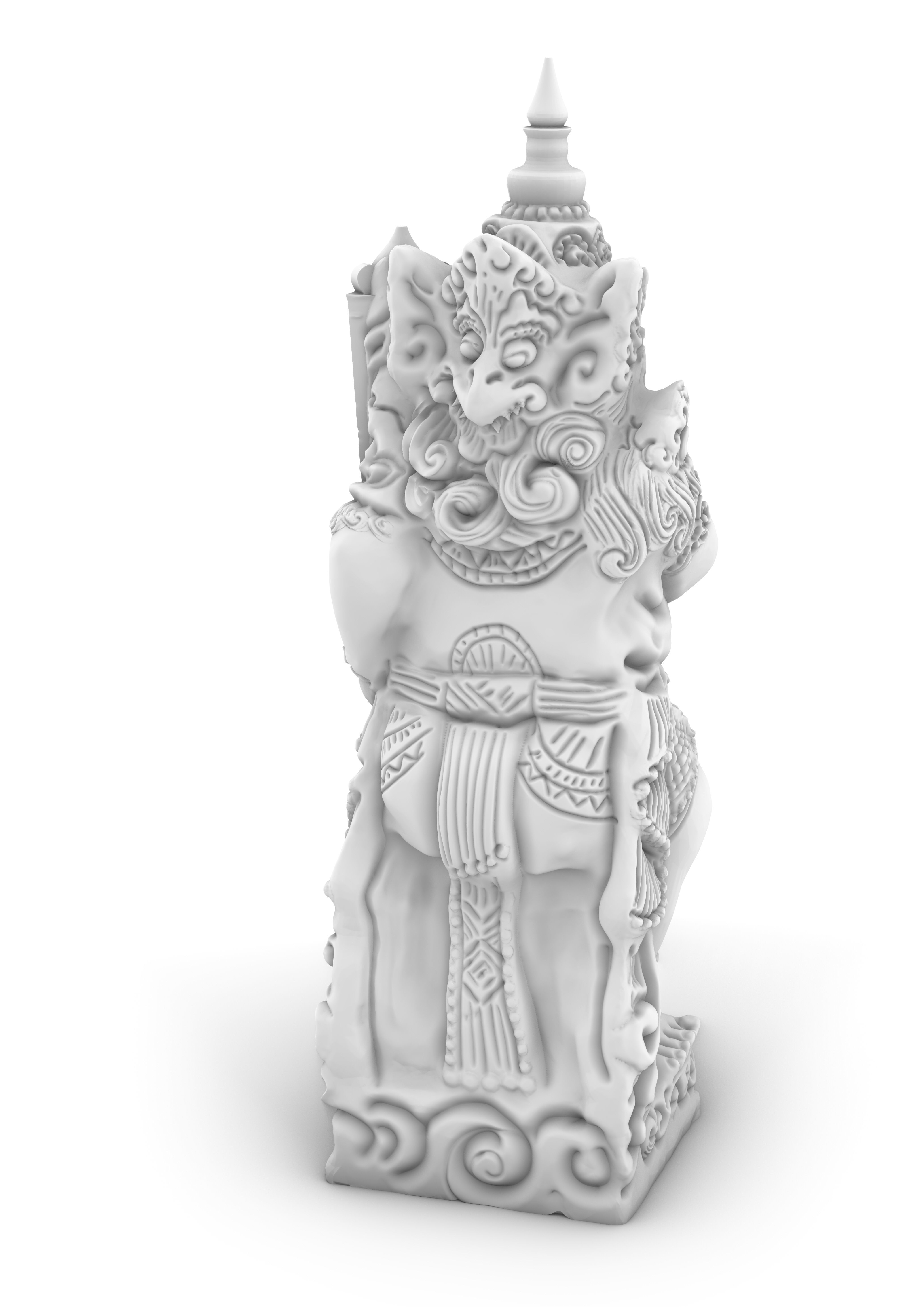 Dvarapala statue of deity 3D print model_3