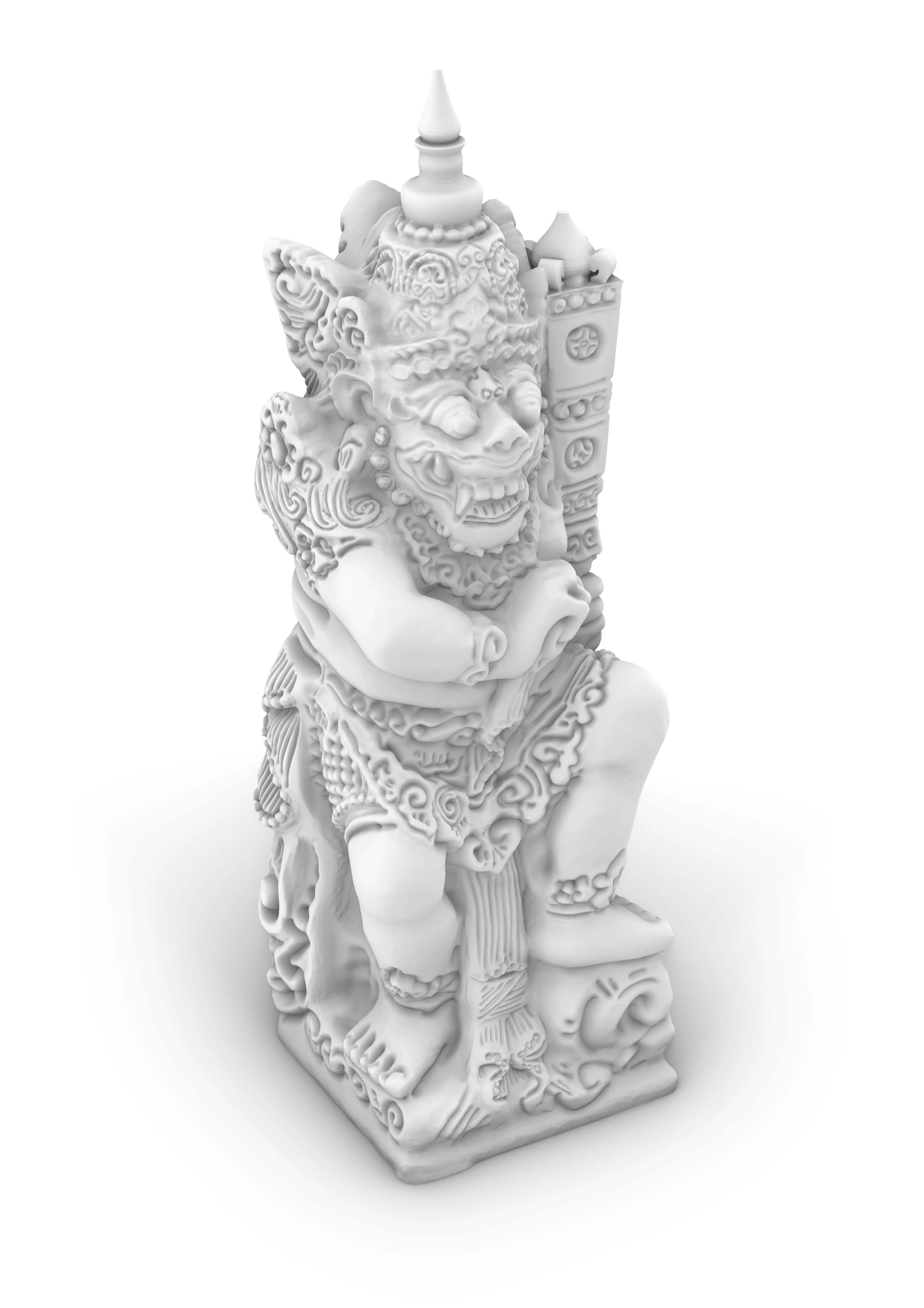 Dvarapala statue of deity 3D print model_0