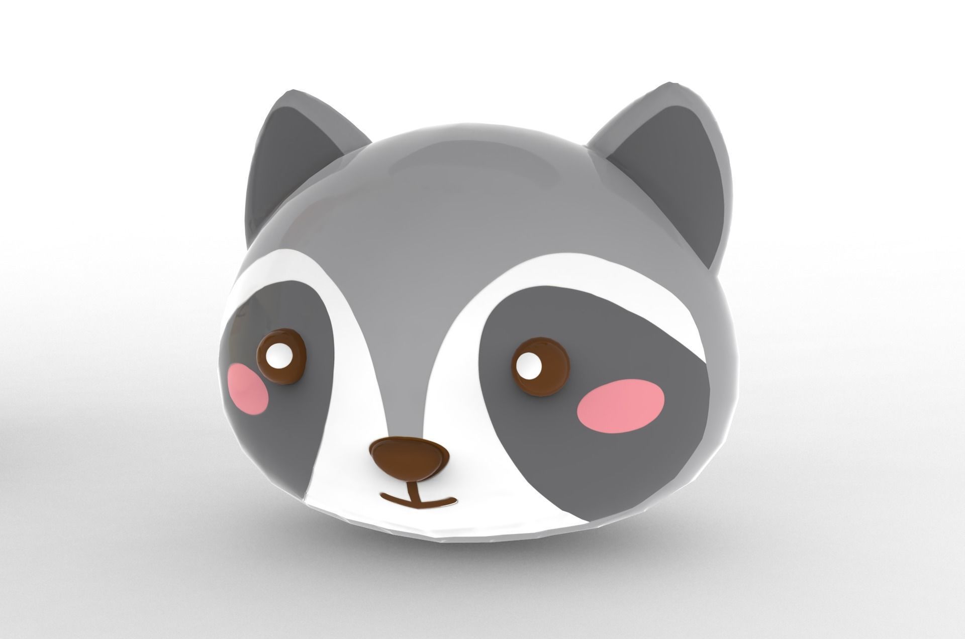 Animal Head Cartoon 3D Low-poly 3D model_6
