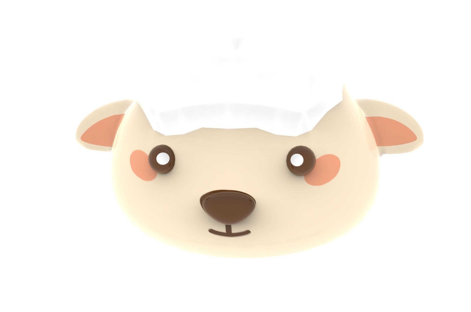 Animal Head Cartoon 3D Low-poly 3D model_10