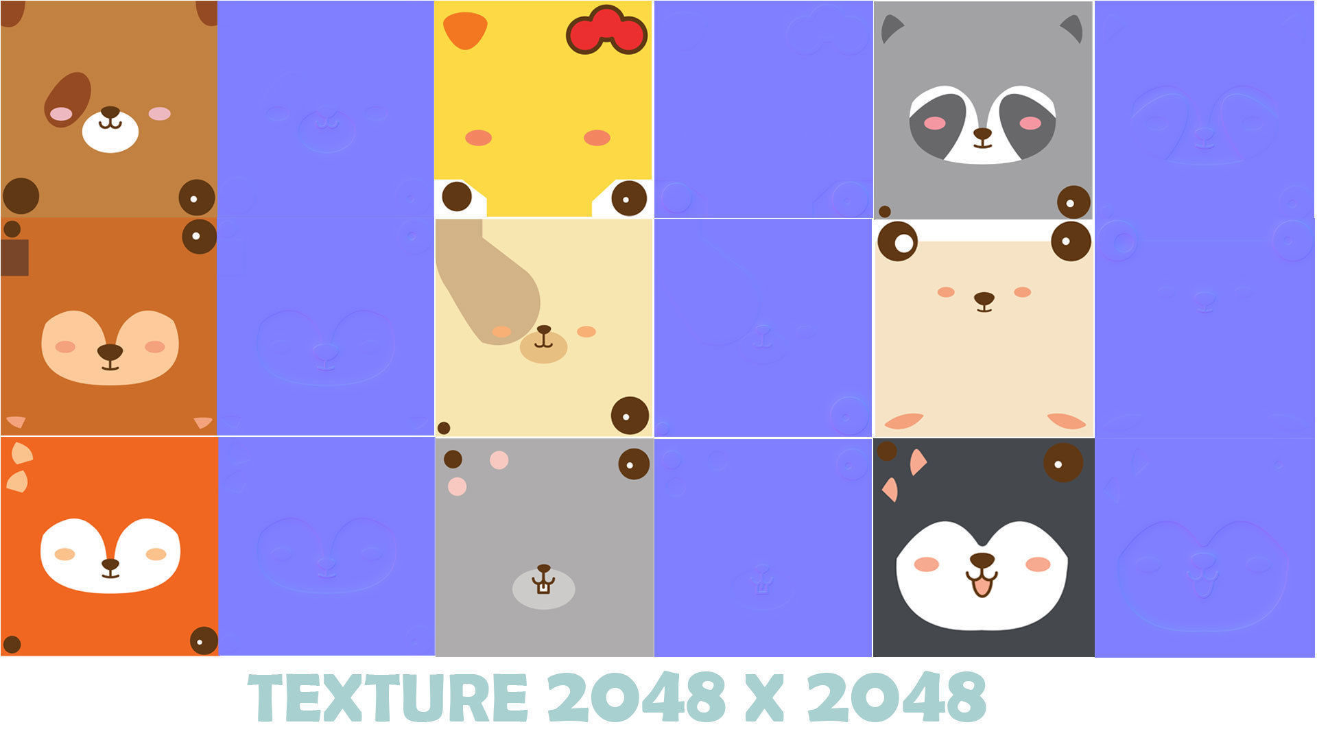 Animal Head Cartoon 3D Low-poly 3D model_14