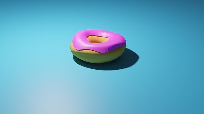Donate donut Low-poly 3D model