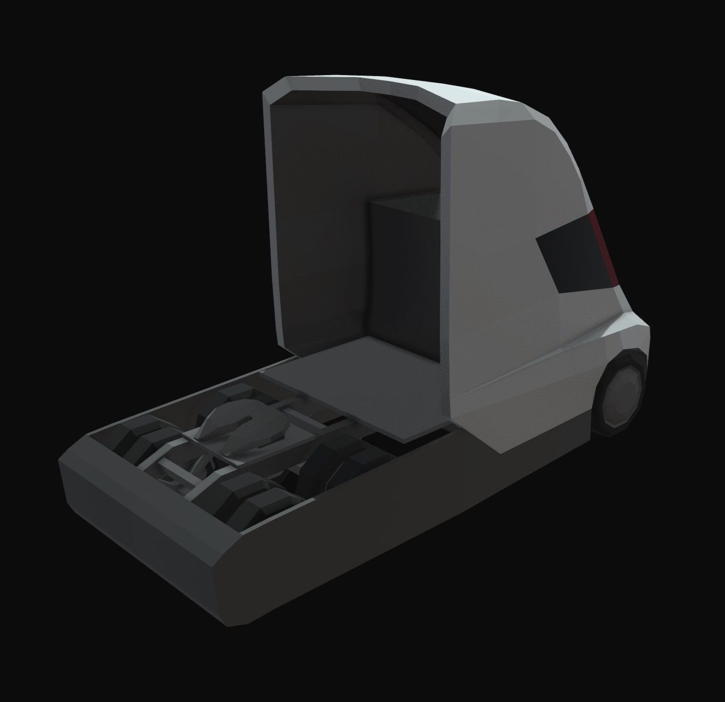 Tesla Semi Low Poly Low-poly 3D model_2