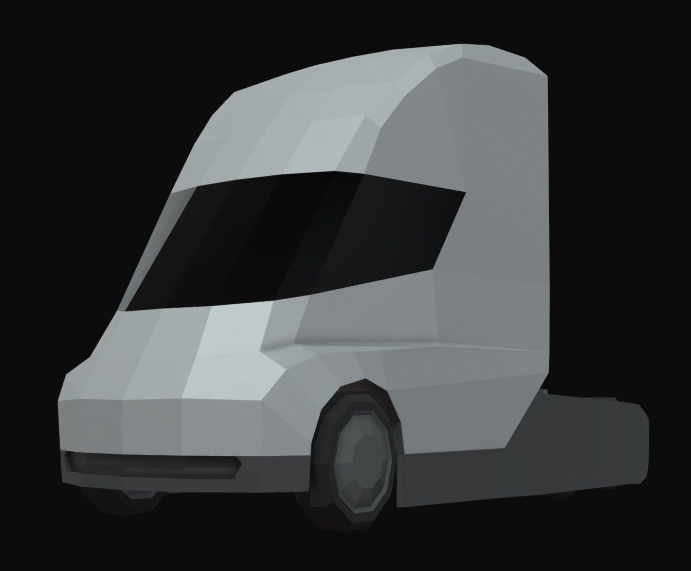 Tesla Semi Low Poly Low-poly 3D model_4