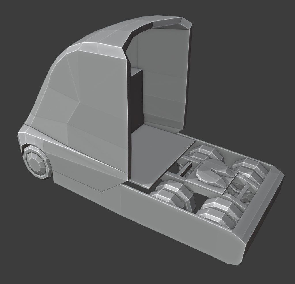 Tesla Semi Low Poly Low-poly 3D model_7