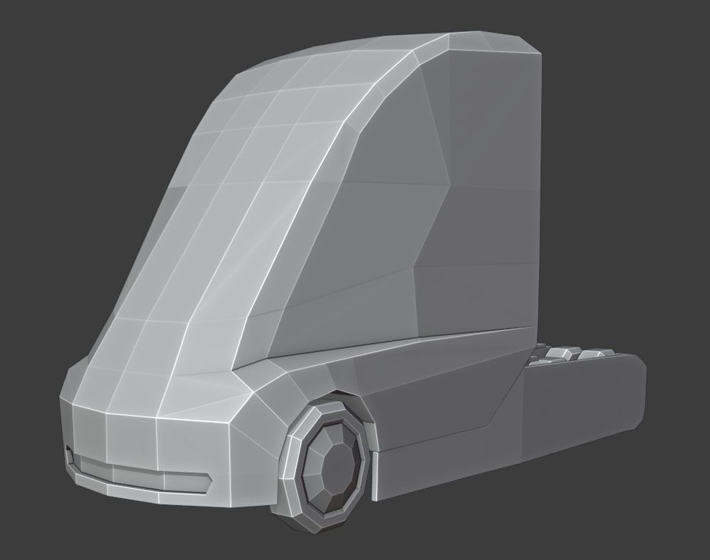 Tesla Semi Low Poly Low-poly 3D model_9