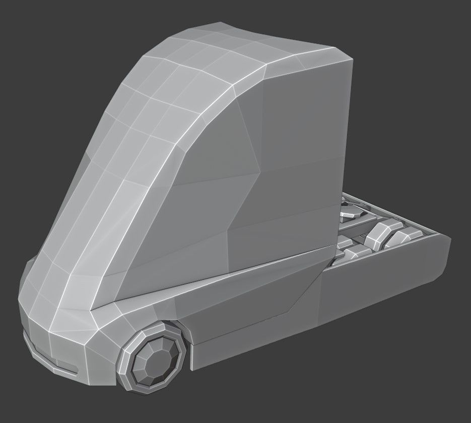 Tesla Semi Low Poly Low-poly 3D model_6