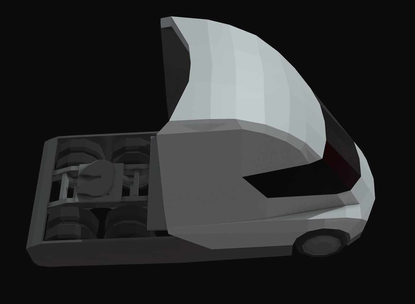 Tesla Semi Low Poly Low-poly 3D model_5