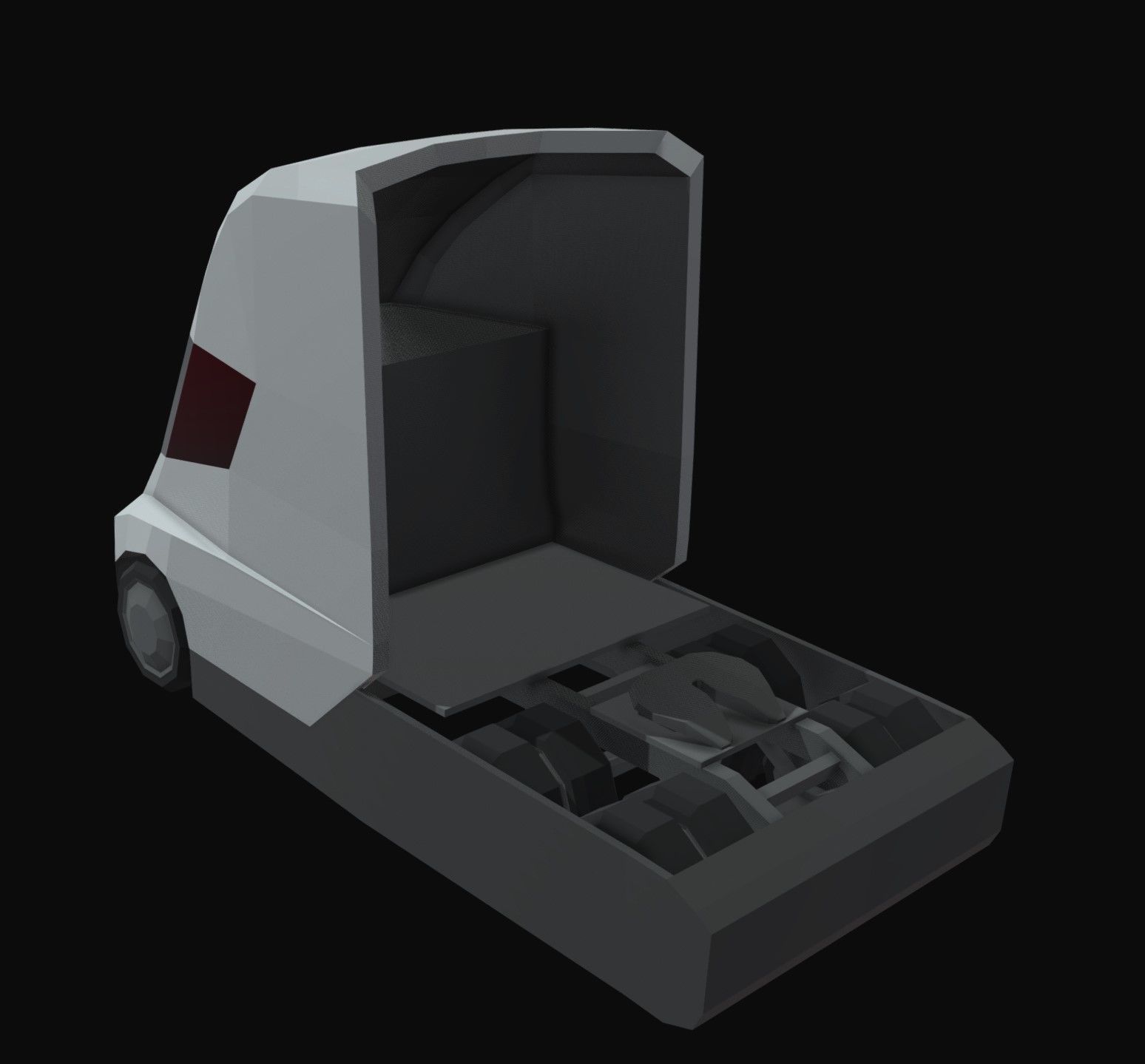 Tesla Semi Low Poly Low-poly 3D model_1