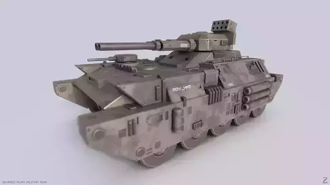 Advance Heavy Military Tank Low-poly 3D model