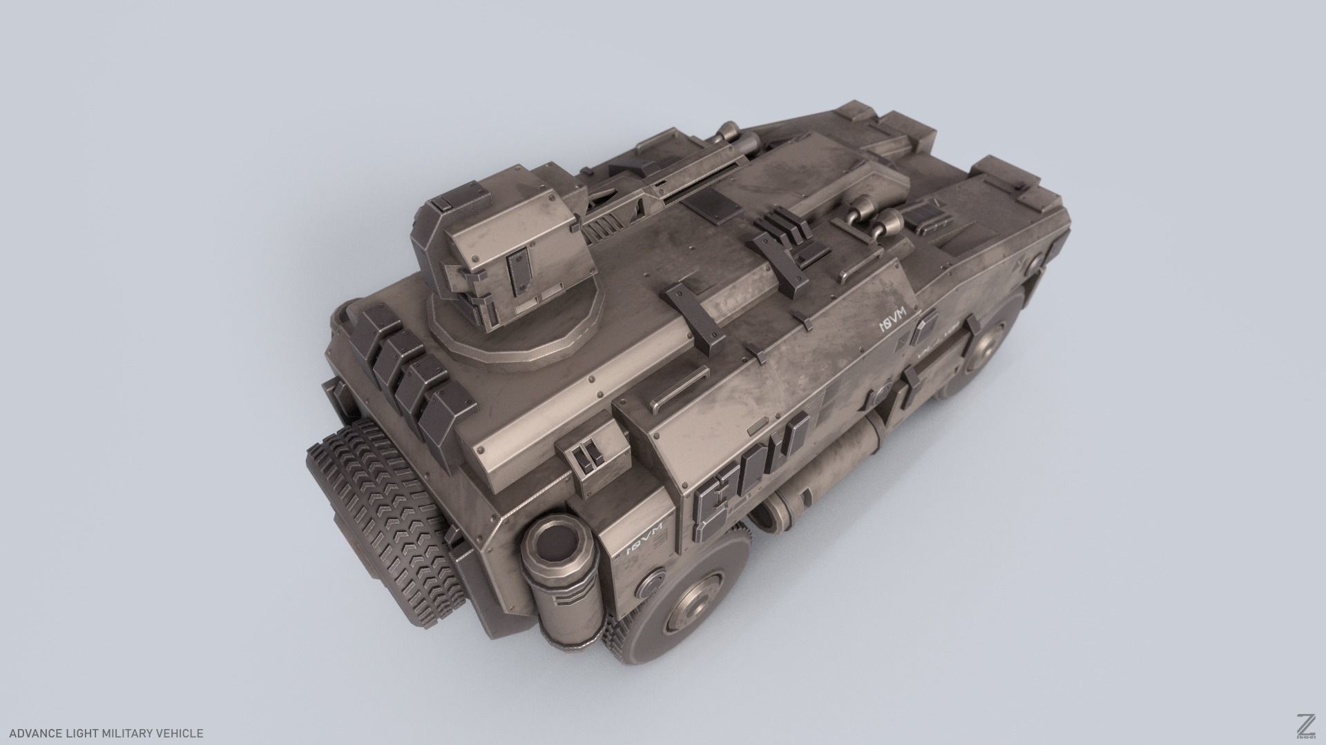 Advance Light Military Vehicle Low-poly 3D model_5