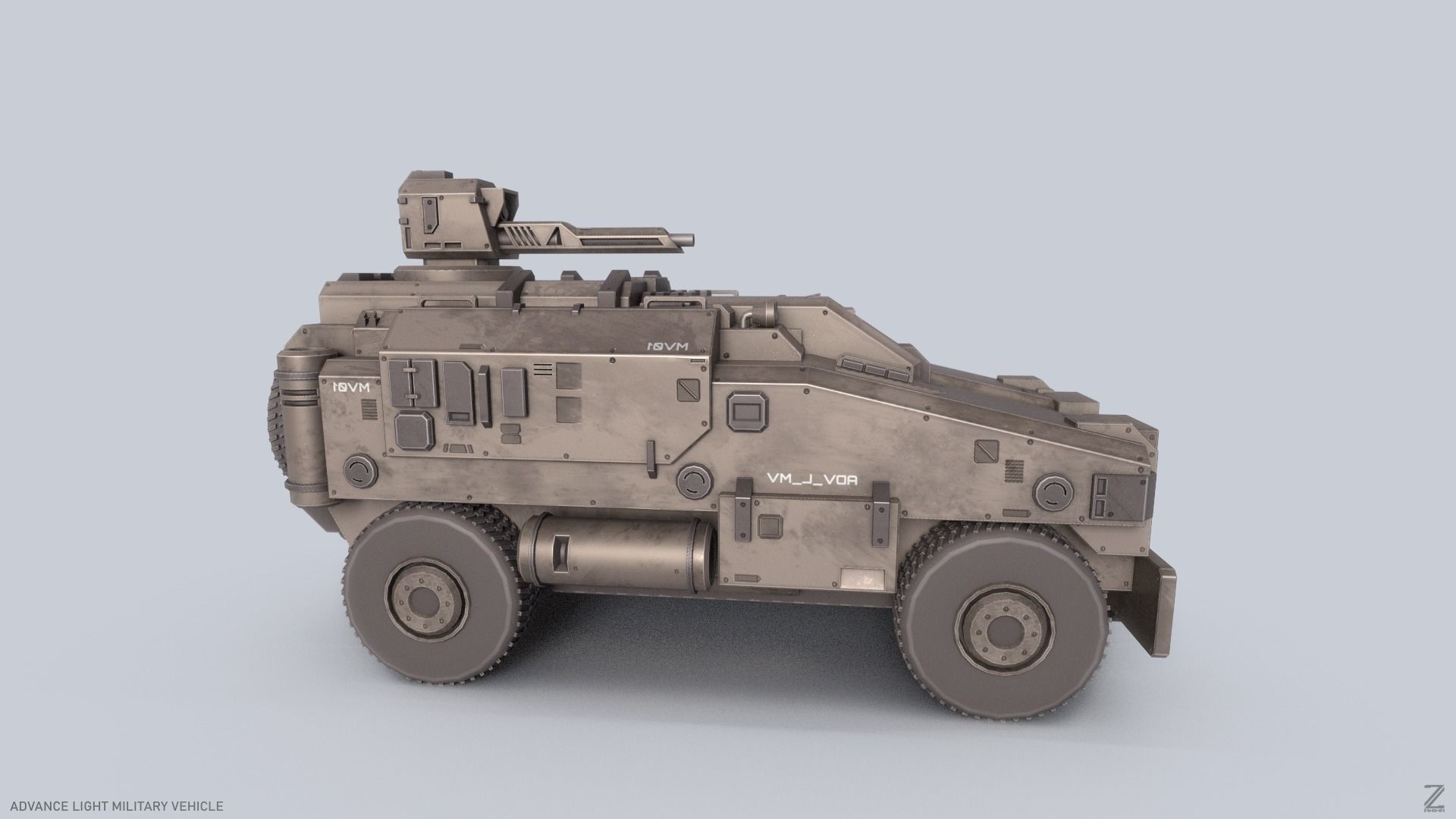 Advance Light Military Vehicle Low-poly 3D model_6