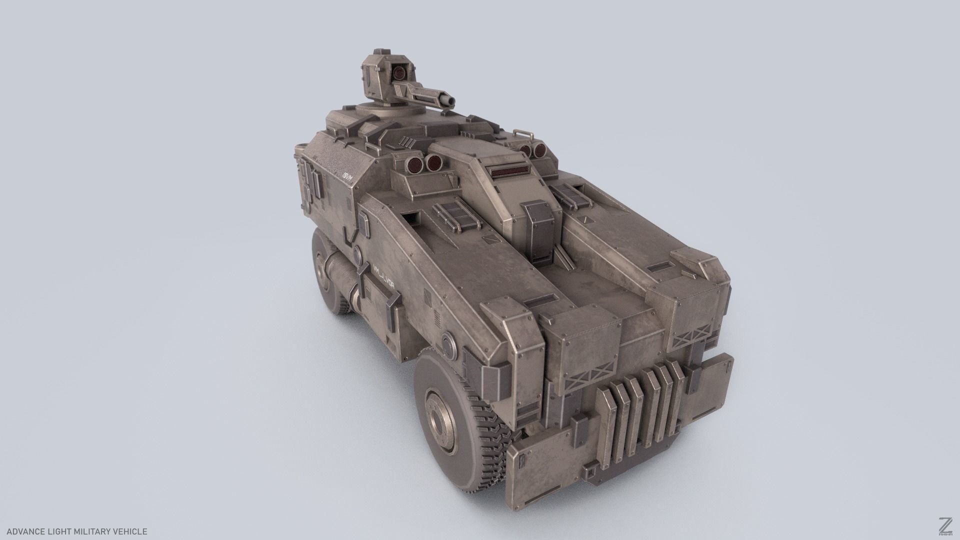 Advance Light Military Vehicle Low-poly 3D model_7