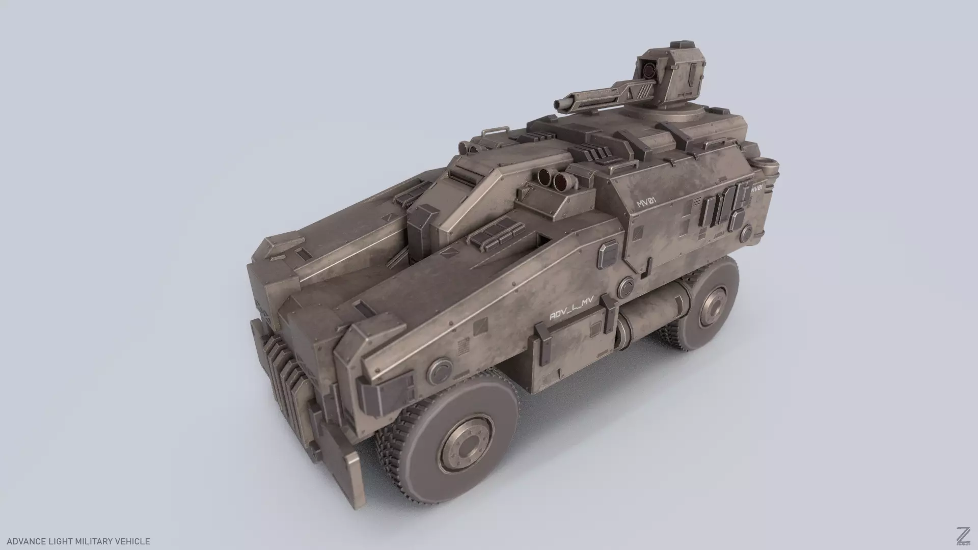Advance Light Military Vehicle Low-poly 3D model_0
