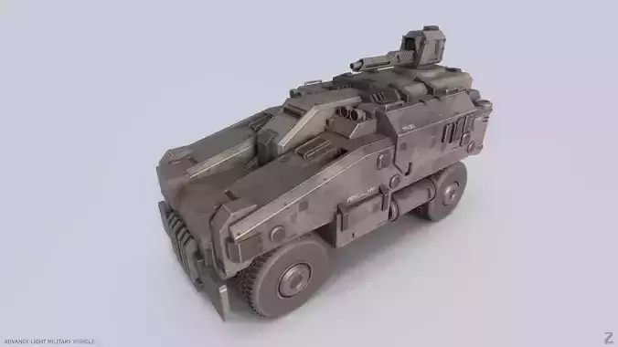 Advance Light Military Vehicle Low-poly 3D model