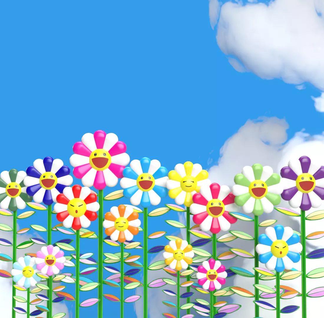 TAKASHI MURAKAMI FLOWERS 2002 REPRODUCTION 3D print model