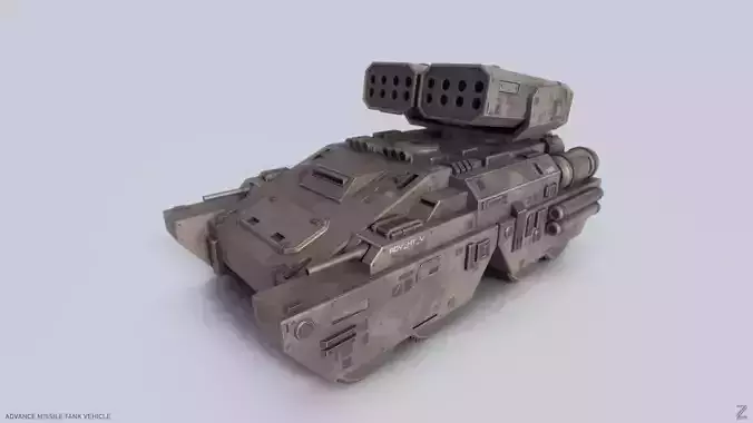 Advance Missile Tank Vehicle Low-poly 3D model