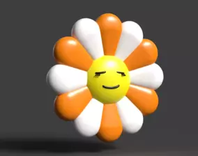 TAKASHI MURAKAMI SAD FLOWER FACE 3D model 3D printable