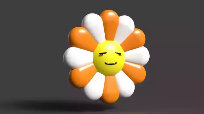 TAKASHI MURAKAMI HAPPY FLOWER FACE 3D print model