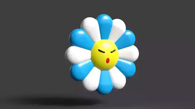 TAKASHI MURAKAMI SAD FLOWER FACE 3D print model