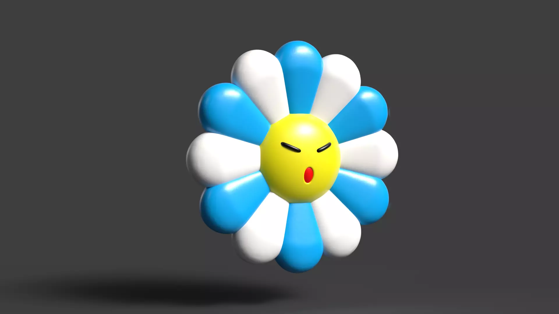 TAKASHI MURAKAMI SAD FLOWER FACE 3D print model_0