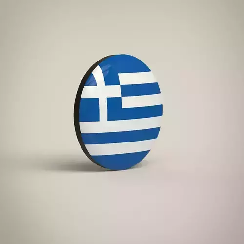 Greece Badge Low-poly 3D model