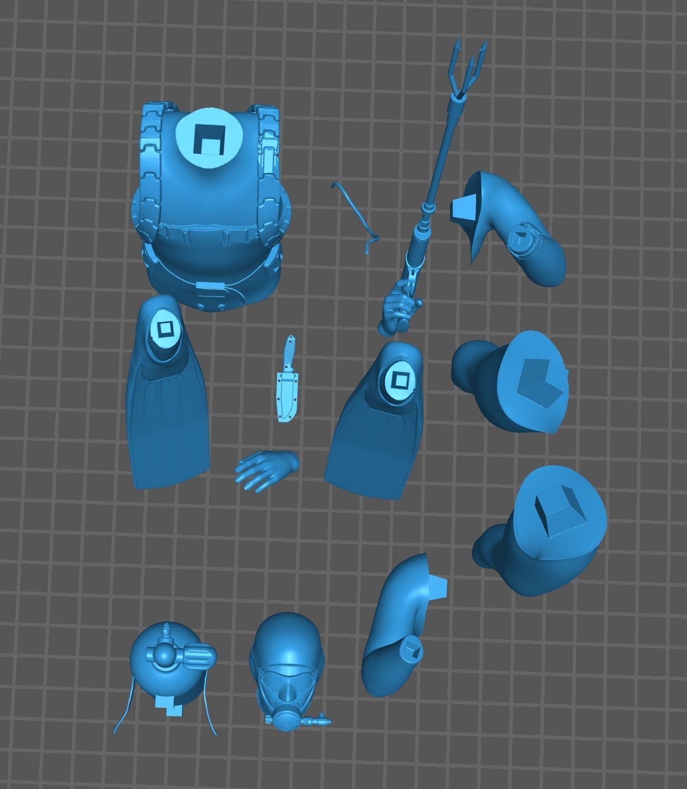skin scuba 3 3D print model_12