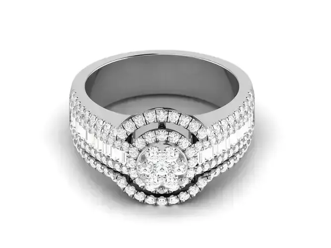 Solitaire Women Ring 3dm STL OBJ FBX Render Detail
