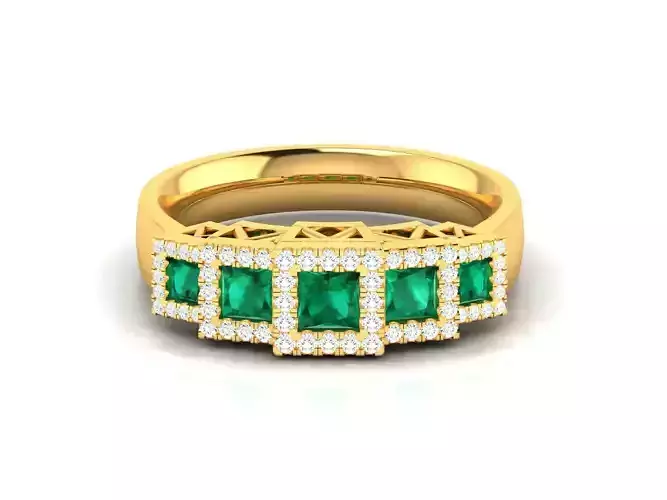 Solitaire Women Ring 3dm STL OBJ FBX Render Detail
