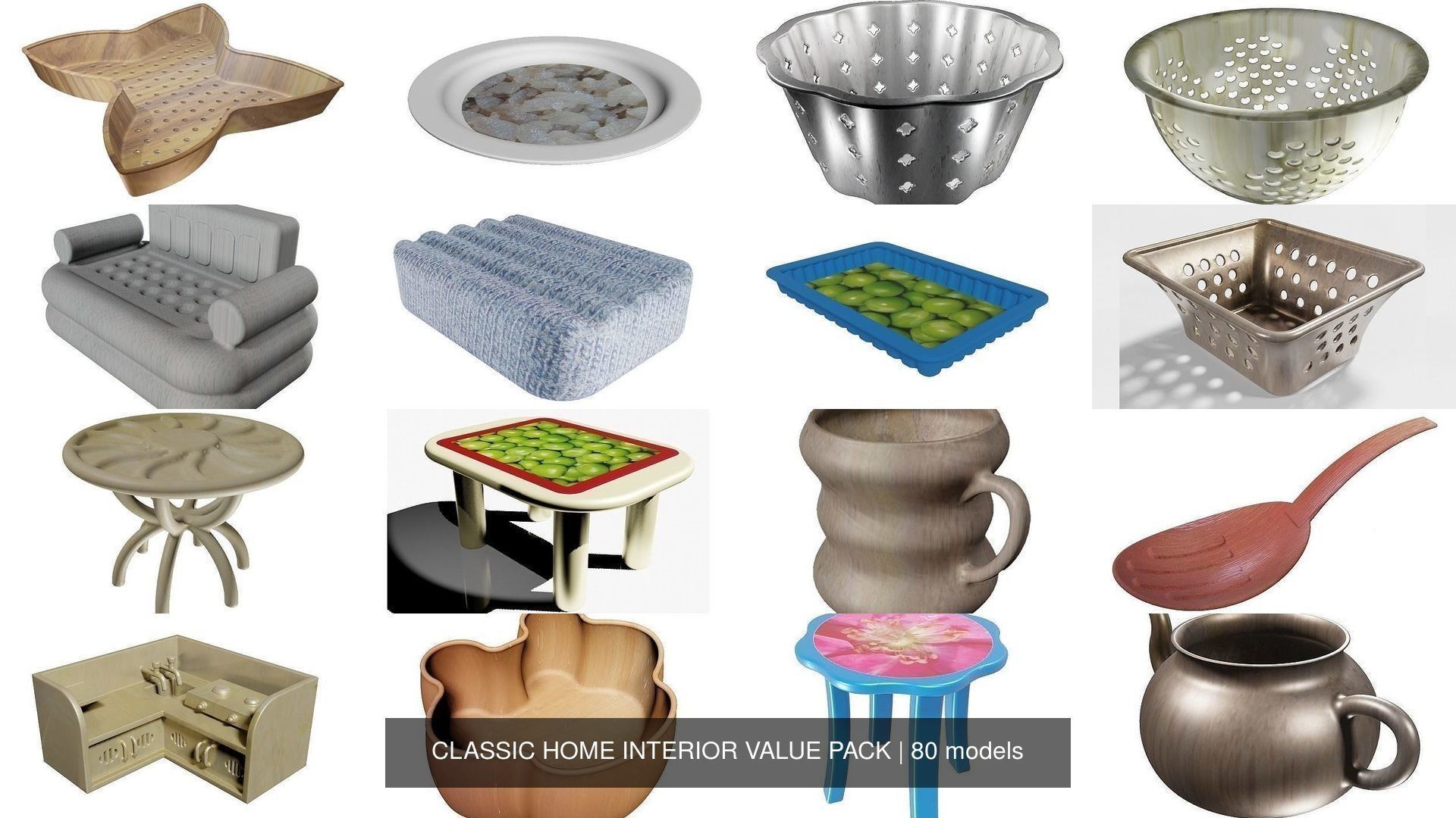 CLASSIC HOME INTERIOR VALUE PACK 3D Model Collection_1