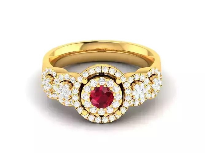 Solitaire Women Ring 3dm STL OBJ FBX Render Detail
