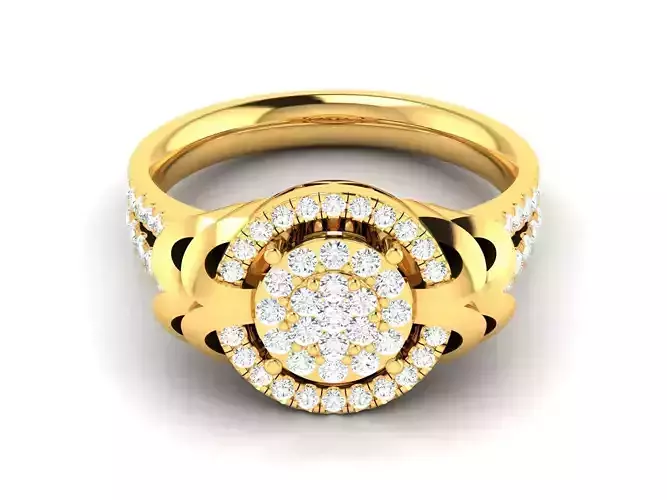 Solitaire Women Ring 3dm STL OBJ FBX Render Detail