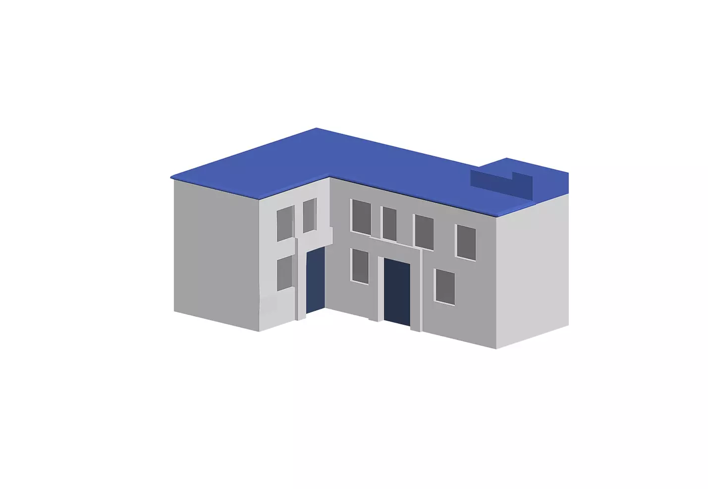 Administration Center Low-poly 3D model