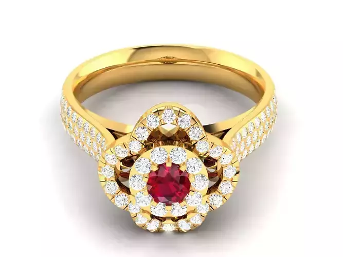 Solitaire Women Ring 3dm STL OBJ FBX Render Detail