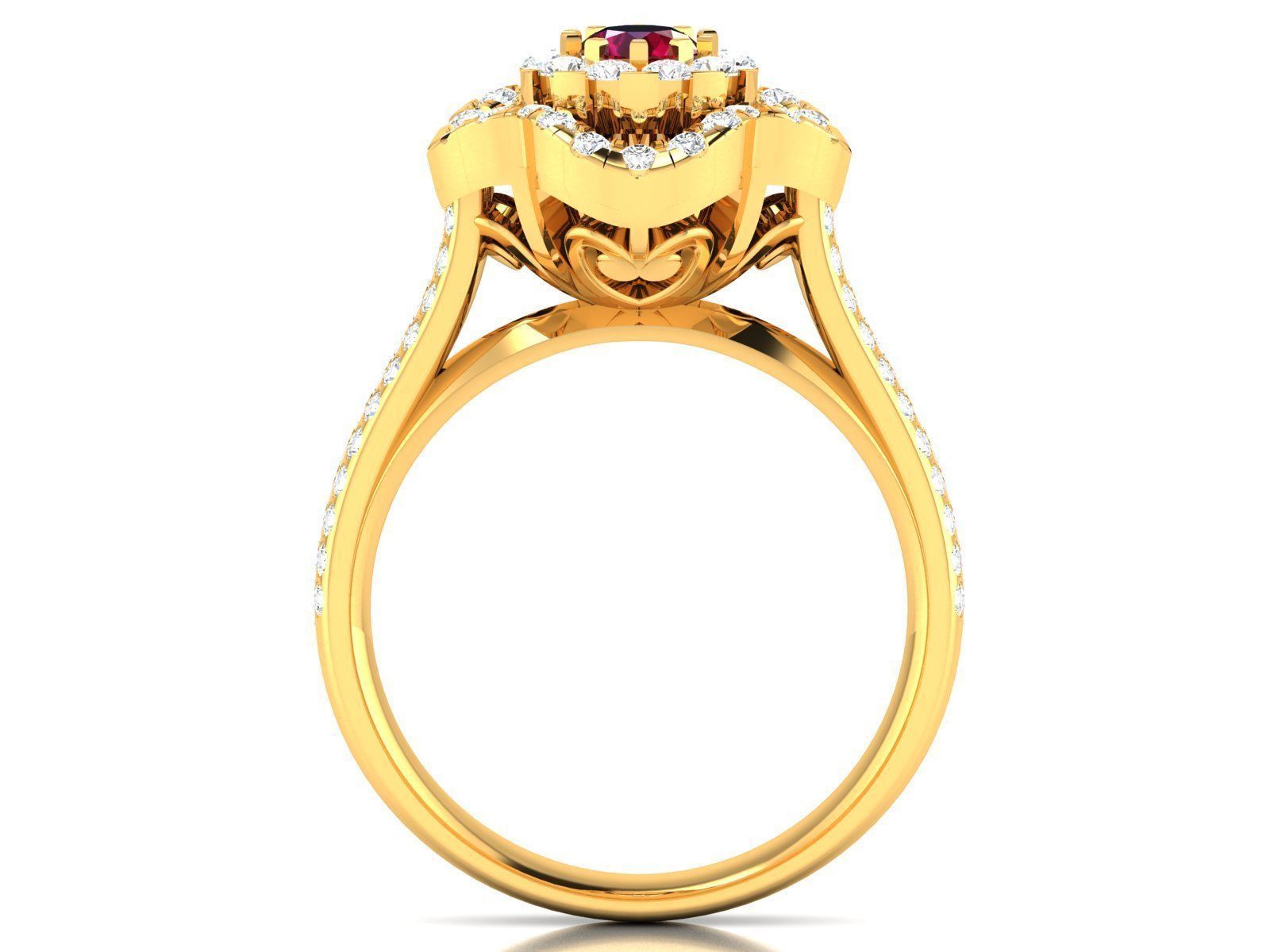 Solitaire Women Ring 3dm STL OBJ FBX Render Detail 3D print model_3