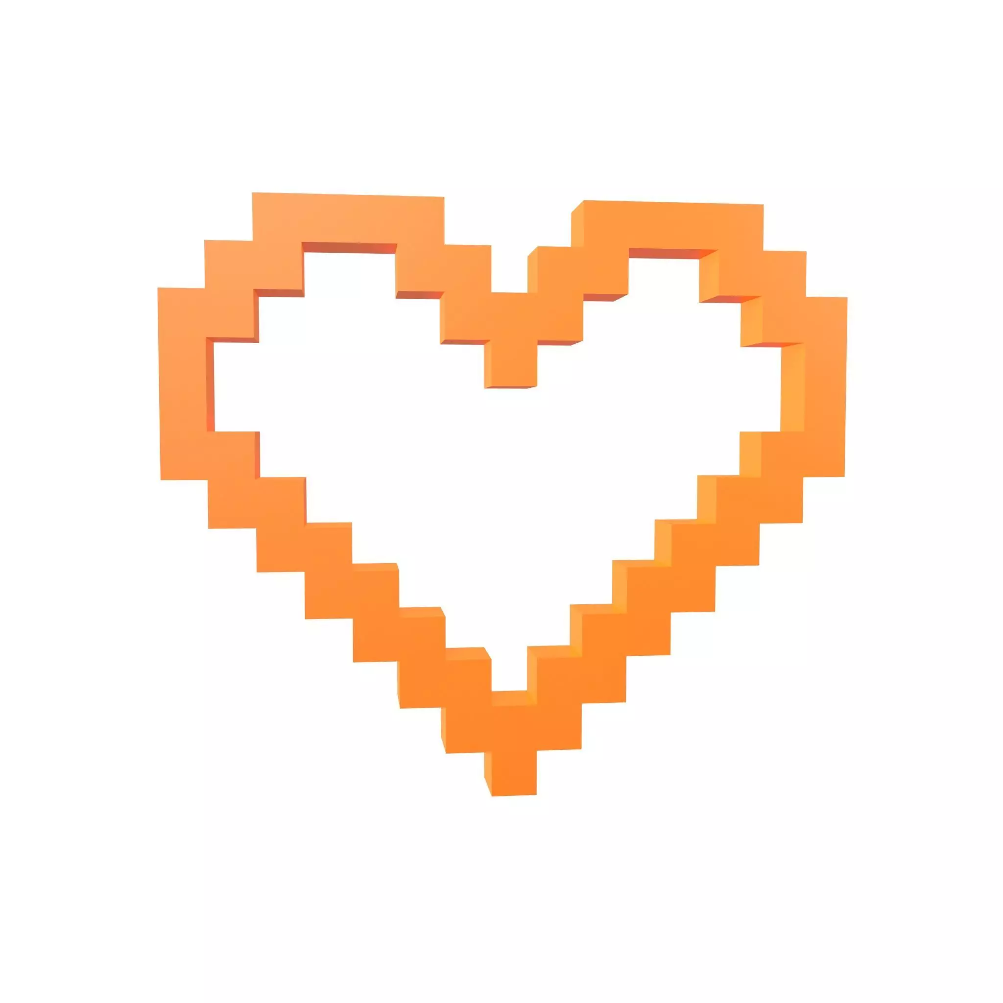 Pixel Heart v3 002 Low-poly 3D model_0