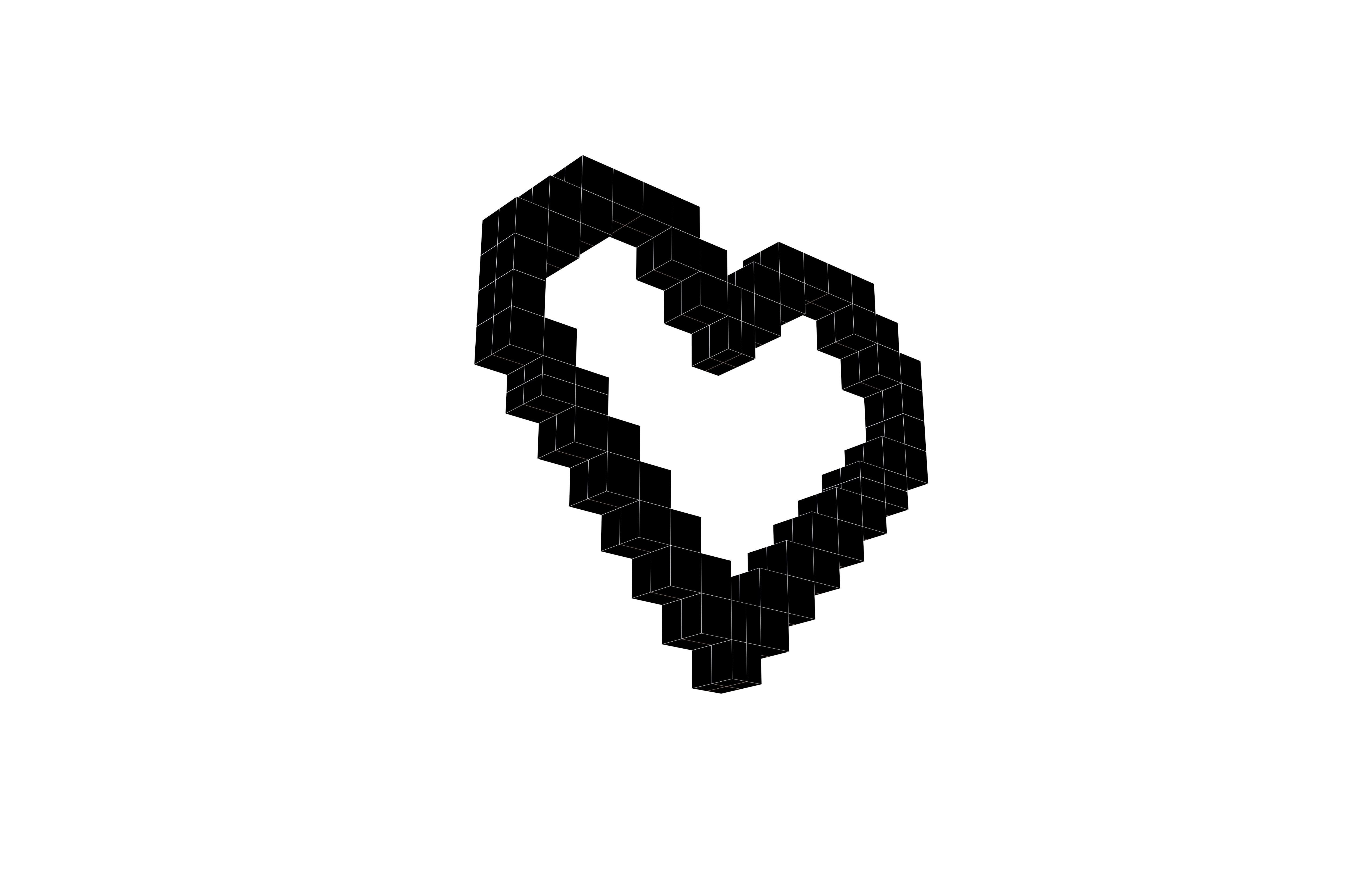 Pixel Heart v3 002 Low-poly 3D model_7