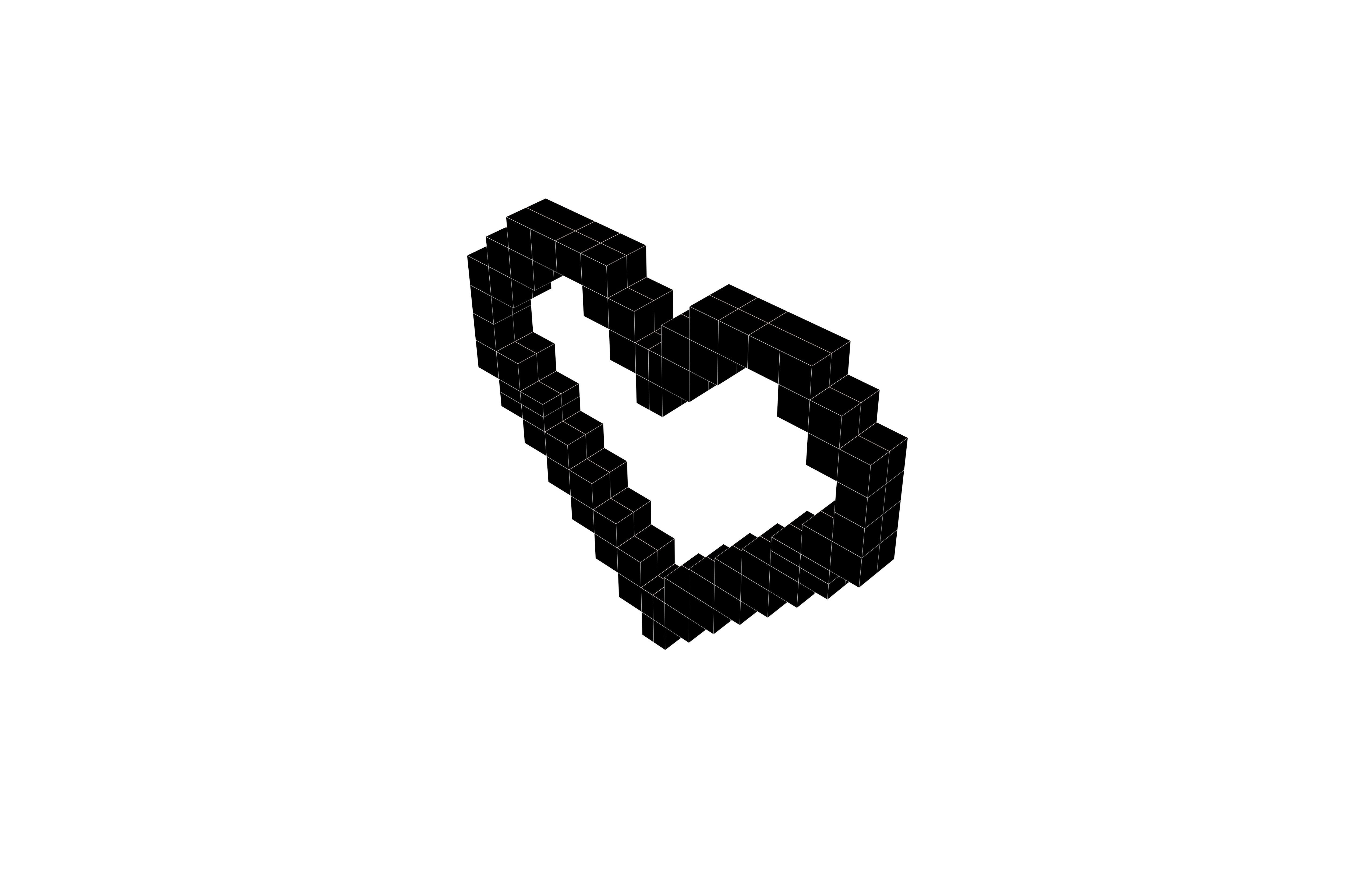 Pixel Heart v3 002 Low-poly 3D model_6