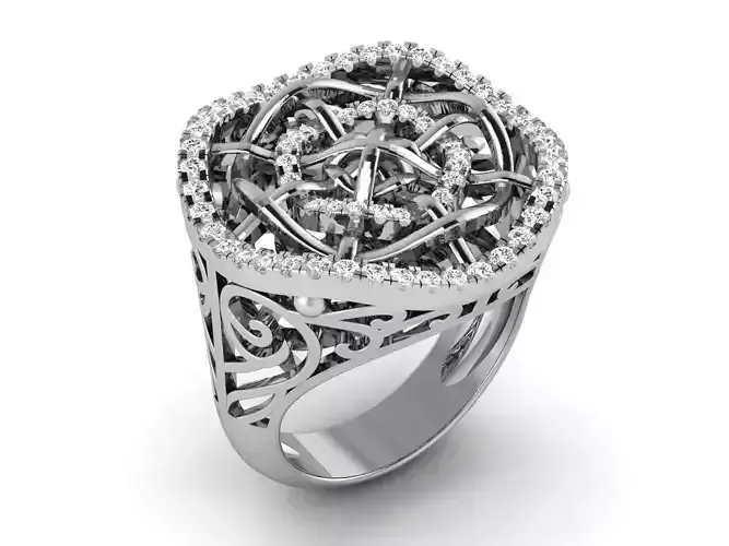 Solitaire Women Ring 3dm STL OBJ FBX Render Detail